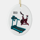 Cartoon für Treadmill und Spinnerbike Keramik Ornament (Rechts)