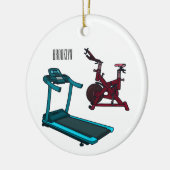 Cartoon für Treadmill und Spinnerbike Keramik Ornament (Links)