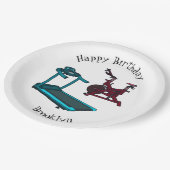 Cartoon für Treadmill und Spinnerbike Pappteller (Schrägansicht)