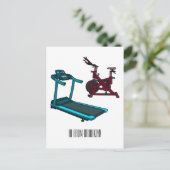 Cartoon für Treadmill und Spinnerbike Postkarte (Stehend Vorderseite)