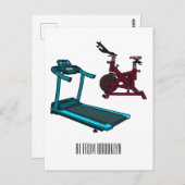 Cartoon für Treadmill und Spinnerbike Postkarte (Vorne/Hinten)