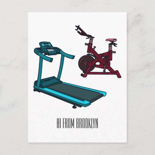 Cartoon für Treadmill und Spinnerbike Postkarte (Vorderseite)