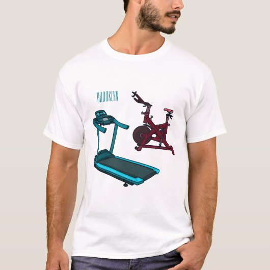 Cartoon für Treadmill und Spinnerbike T-Shirt (Vorderseite)