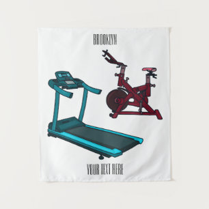 Cartoon für Treadmill und Spinnerbike Wandteppich