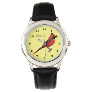 Cartoon für Vogelarten im nördlichen Kardinal Armbanduhr