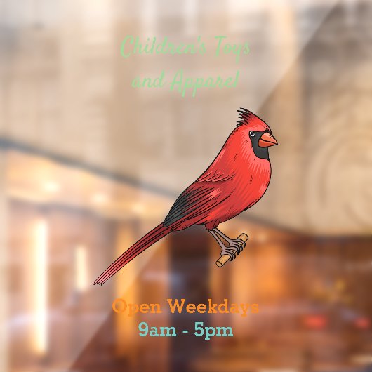 Cartoon für Vogelarten im nördlichen Kardinal Fensteraufkleber (Blatt 2)