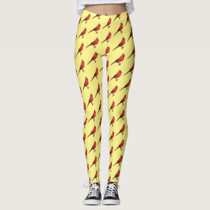 Cartoon für Vogelarten im nördlichen Kardinal Leggings