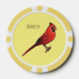 Cartoon für Vogelarten im nördlichen Kardinal Pokerchips