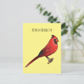 Cartoon für Vogelarten im nördlichen Kardinal Postkarte (Stehend Vorderseite)