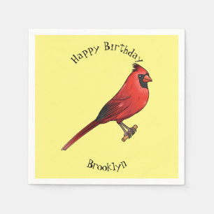 Cartoon für Vogelarten im nördlichen Kardinal Serviette
