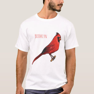 Cartoon für Vogelarten im nördlichen Kardinal T-Shirt