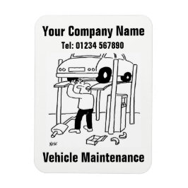 Cartoon für Wartung und Reparatur von Kraftfahrzeu Magnet