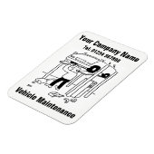 Cartoon für Wartung und Reparatur von Kraftfahrzeu Magnet (Linke Seite)