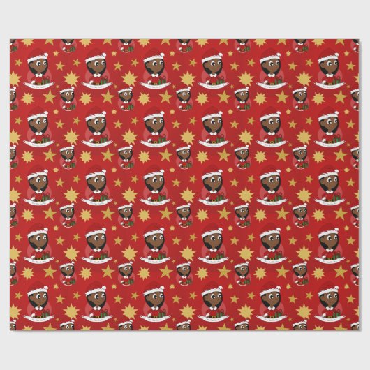 Cartoon für Weihnachten Geschenkpapier (Flach)