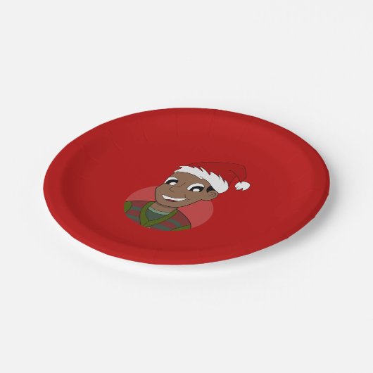 Cartoon für Weihnachten Typ Pappteller (Schrägansicht)