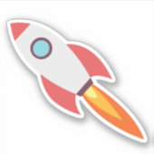 Cartoon für Weltraumraketen Aufkleber (Vorderseite)