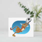 Cartoon-FußballCheetah Postkarte (Stehend Vorderseite)
