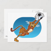 Cartoon-FußballCheetah Postkarte (Vorne/Hinten)