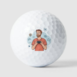 Cartoon Gamer Character Illustration Golfball