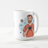 Cartoon Gamer Character Illustration Kaffeetasse (VorderseiteRechts)