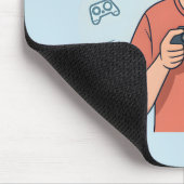 Cartoon Gamer Character Illustration Mousepad (Ecke)