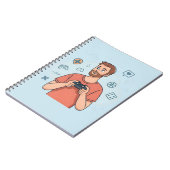 Cartoon Gamer Character Illustration Notizblock (Linke Seite)