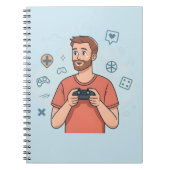 Cartoon Gamer Character Illustration Notizblock (Vorderseite)