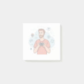 Cartoon Gamer Character Illustration Post-it Klebezettel (Vorderseite)