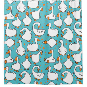 Cartoon Gänse Vintage Illustration Duschvorhang