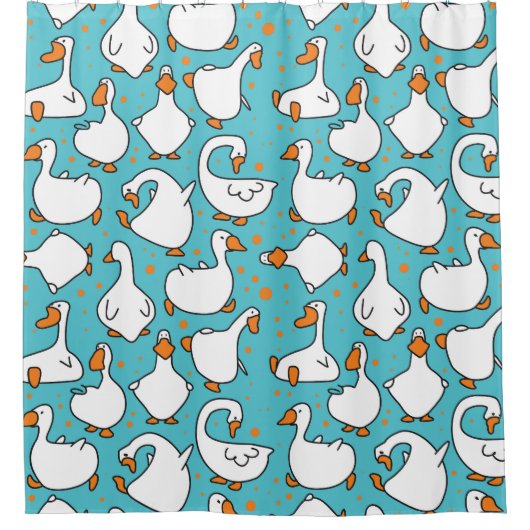 Cartoon Gänse Vintage Illustration Duschvorhang (Vorderseite)