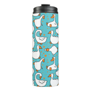 Cartoon Gänse Vintage Illustration Thermosbecher