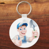 Cartoon Gardener Schlüsselanhänger (Vorderseite)