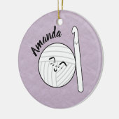 Cartoon Garnball & Crochet Hook + Name Keramik Ornament (Links)
