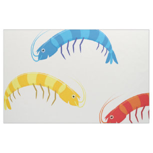 Cartoon Garnelen/ Garnelen Fische Druckmuster Stoff