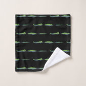 Cartoon Gator Farm Muster Badhandtuch Set (Waschlappen)