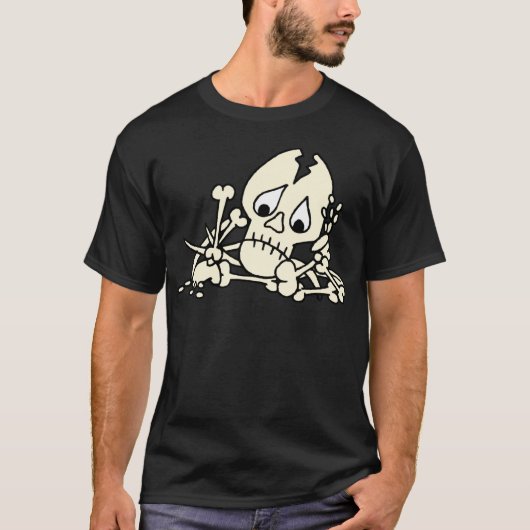 Cartoon gebrochene Knochen Skelett T-Shirt (Vorderseite)