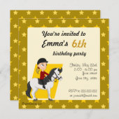 Cartoon-Geburtstagsausdruck für Mädchen Einladung (Vorne/Hinten)