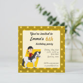 Cartoon-Geburtstagsausdruck für Mädchen Einladung (Stehend Vorderseite)