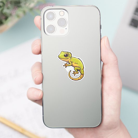 Cartoon-Gecko Aufkleber (Telefon)