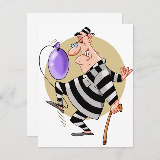 Cartoon-Gefangen-Einladungen Einladung (Vorne/Hinten)