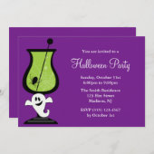 Cartoon-Geist-Halloween-Party Einladung (Vorne/Hinten)