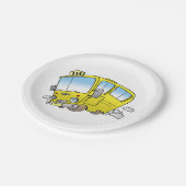 Cartoon-Gelb-Bus-Papier-Teller Pappteller (Schrägansicht)