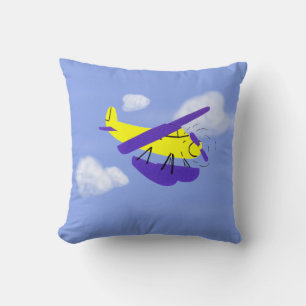 Cartoon Gelb und Blau Art Kissen
