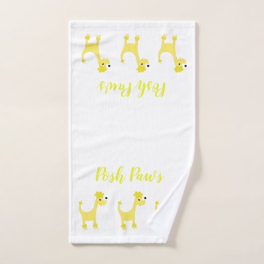 Cartoon Gelbe Poodle Posh Paws Badetuch Set (Handtuch)