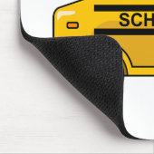 Cartoon-gelber und schwarzer Schulbus Mousepad (Ecke)