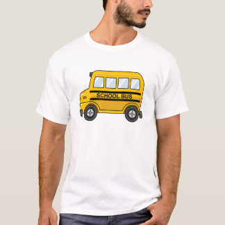 Cartoon-gelber und schwarzer Schulbus T-Shirt