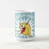 Cartoon Gelbes Monster Running - Fang dich Kaffeetasse (Mittel)