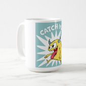 Cartoon Gelbes Monster Running - Fang dich Kaffeetasse (Vorderseite Links)