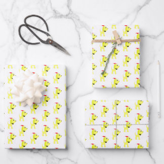 Cartoon Gelbhund Diva Dog Weihnachten Geschenkpapier Set