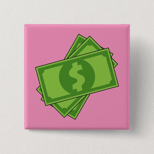 Cartoon-Geld-Dollar-Scheine Button (Vorderseite)